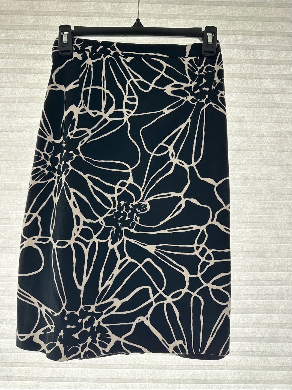 Michael Kors Black and Cream Floral Skirt